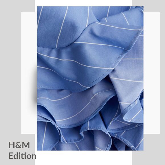 2pc SET: H&M Edition Ruffle-sleeve BLOUSE top + SKIRT Size S, 6 - Picture 6 of 9